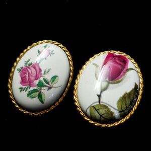 Guilloche Enamel Style Scatter Pins/ Brooch Set of 2  Vintage